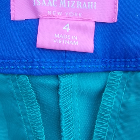 NWT Issac MIZRAHI teal Scalloped Hem Shorts Size 4 - Picture 4 of 7